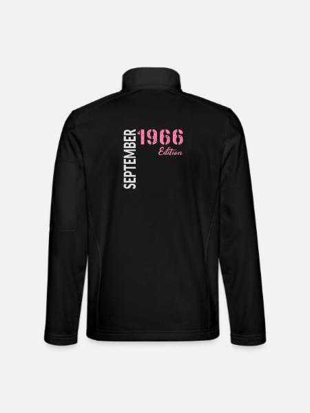 60th birthday, September 1966 - Unisex Softshell Jacket - black - Back