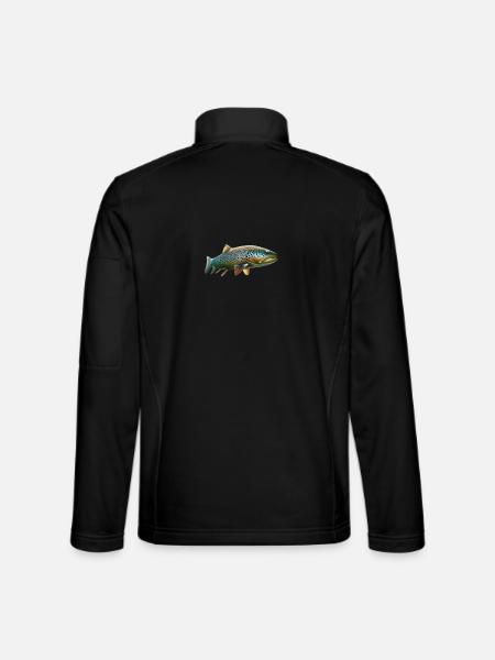 Forelle fischen - Unisex Softshelljacke - Schwarz