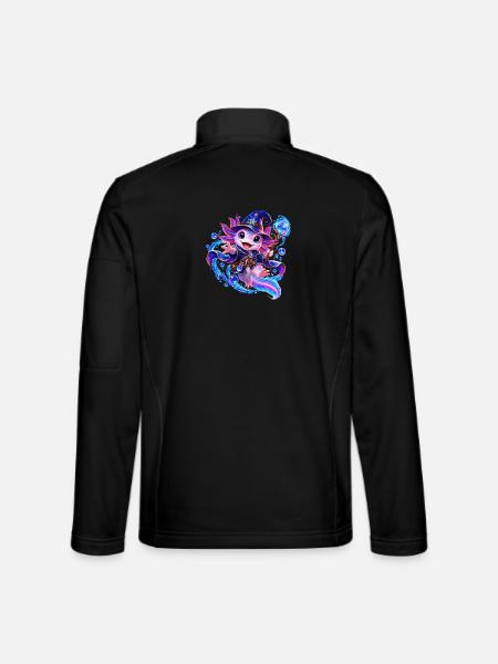 Zauber-Axolotl – Magisches Fantasy Axolotl - Unisex Softshelljacke - Schwarz