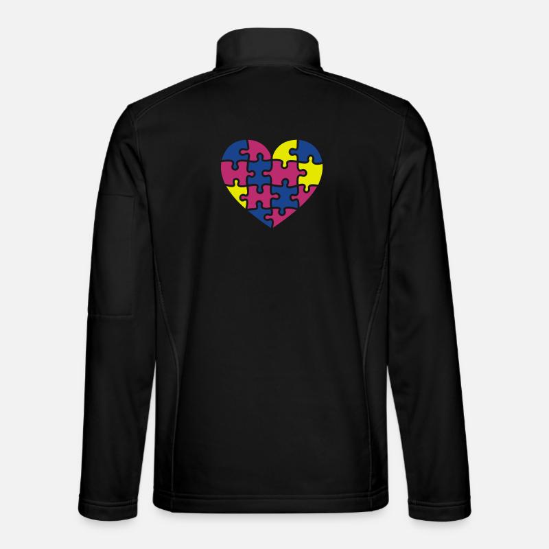 puzzle herz - Unisex Softshelljacke - Schwarz