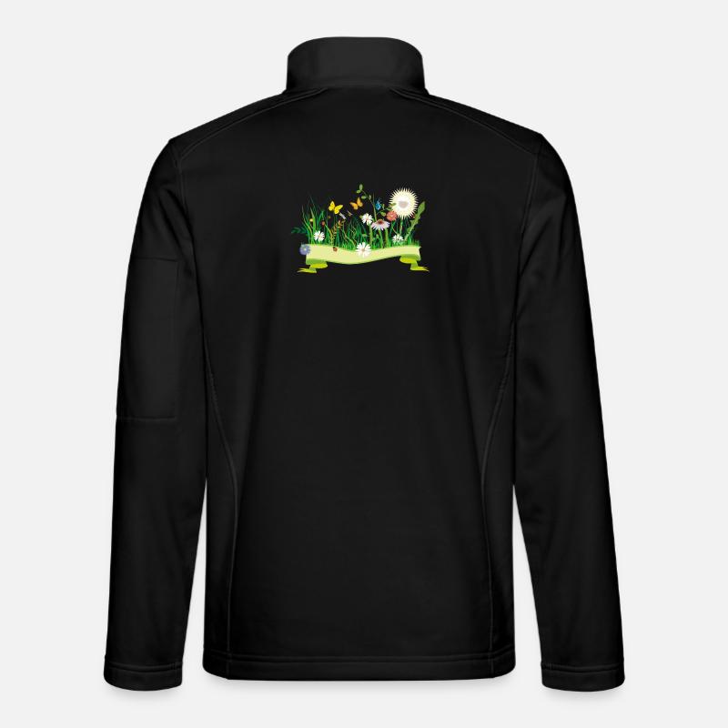 lush spring meadow with flowers and insects Unisex Softshell Jacket