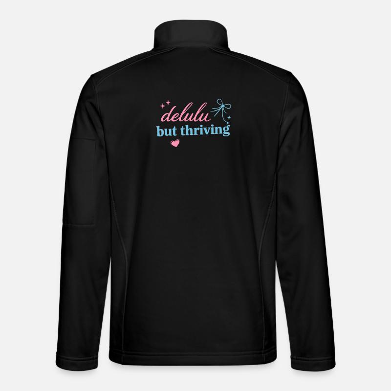 Delhu Thriving Script Logo - Unisex Softshell Jacket - black