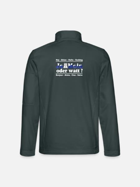 Hamburg , Tradition , Fan , Ja Moin oder watt (25) - Unisex Softshelljacke - Dunkelgrau - Hinten