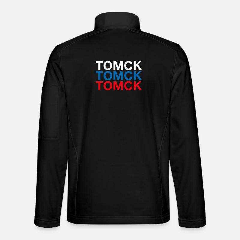TOMSK Russie Cyrillique Drapeau russe Veste en tissu softshell Unisexe