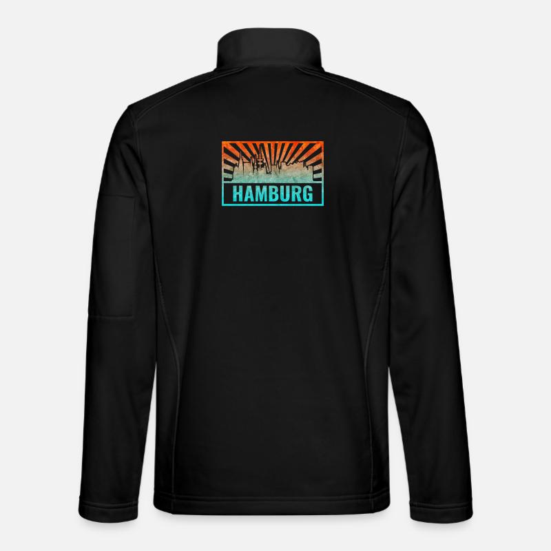 Hamburg Skyline Gradient - Unisex Softshell Jacket - black