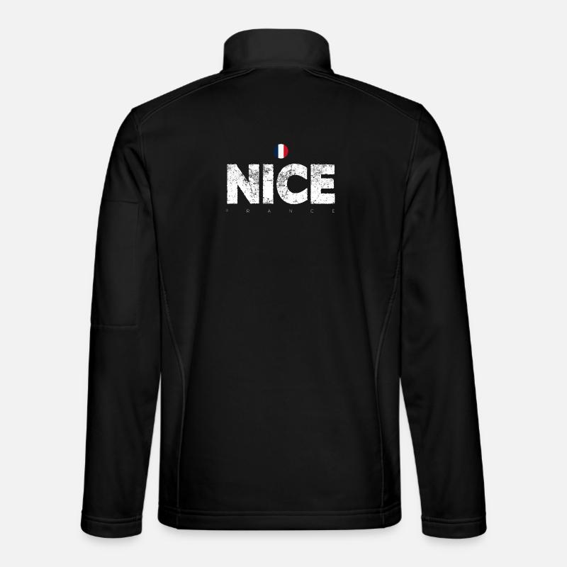 Nice France Distressed Letters - Unisex Softshell Jacket - black