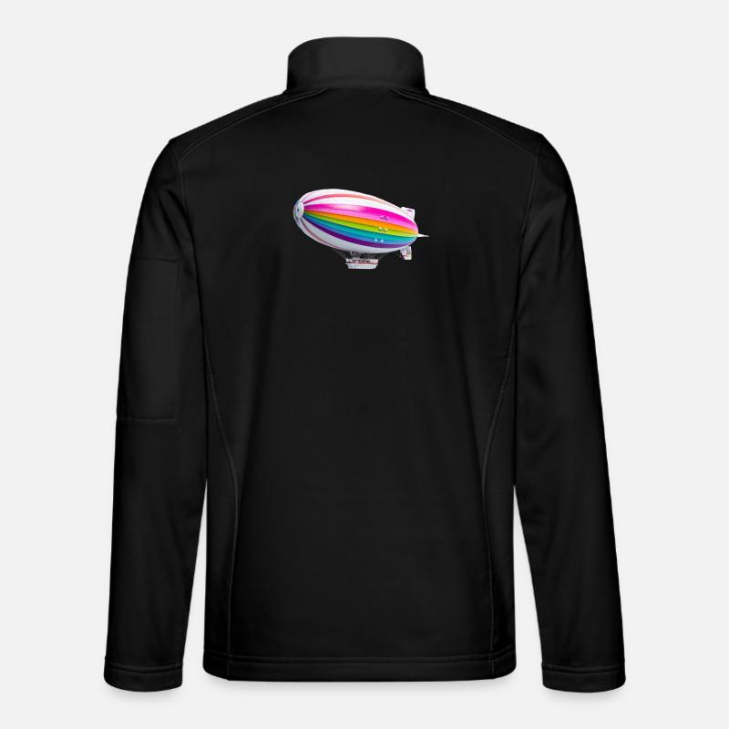 Regenbogen Zeppelin Druck - Unisex Softshelljacke - Schwarz