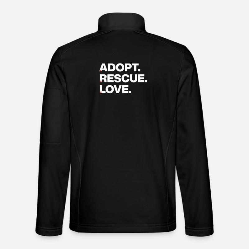 PFOTEN LIEBE, ADOPT RESCUE LOVE! 🐾 TIERADOPTION - Unisex Softshelljacke - Schwarz