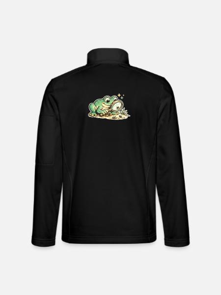 Frog detective in search of clues - Unisex Softshell Jacket - black - Back