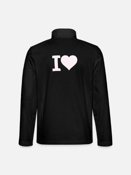 I Love Heart Motif - Unisex Softshell Jacket - black