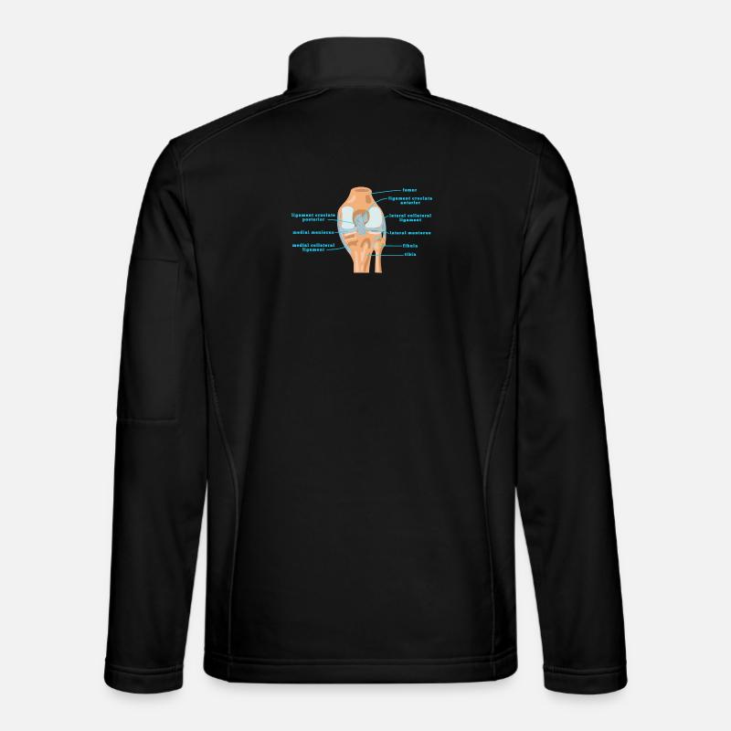 Physio Knee Anatomy Cruciate ligament Meniscus - Unisex Softshell Jacket - black