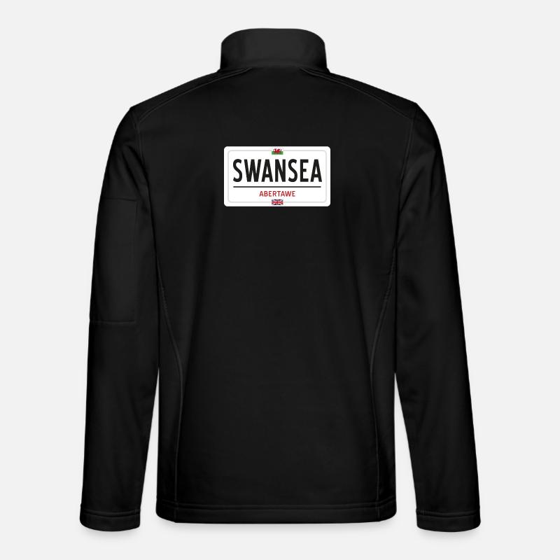 Swansea town sign - Unisex Softshell Jacket - black
