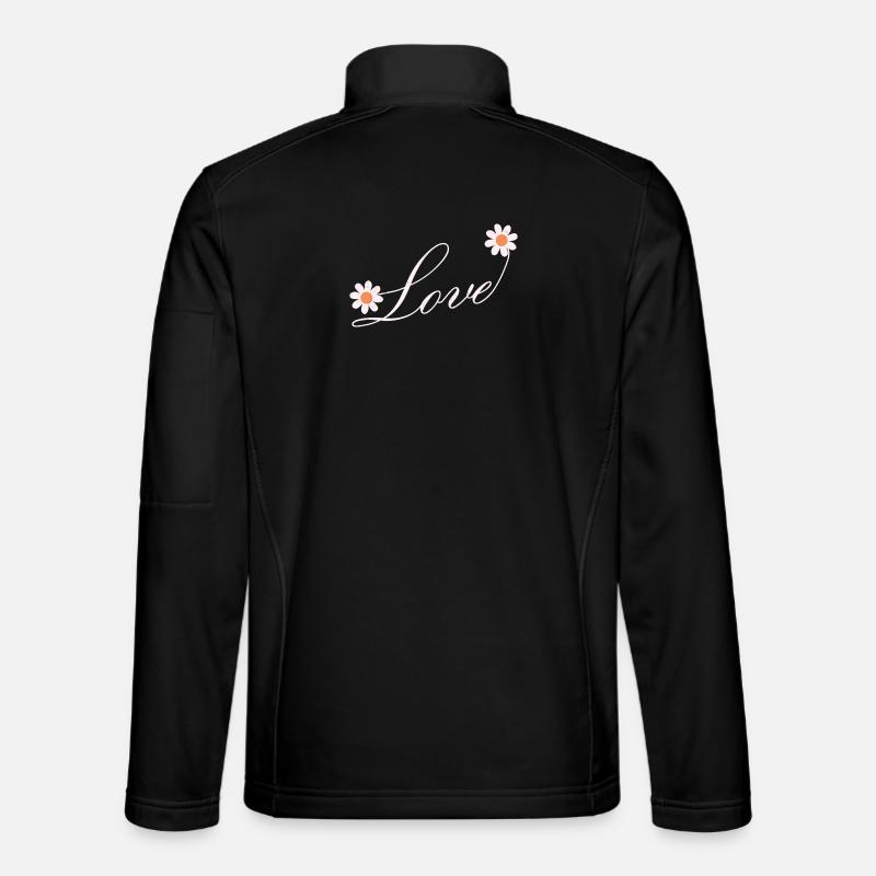 Blumenliebe Skript Design - Unisex Softshelljacke - Schwarz