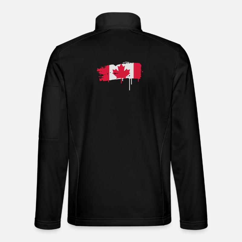Coup de pinceau en rouge et blanc avec feuille d’érable Veste en tissu softshell Unisexe