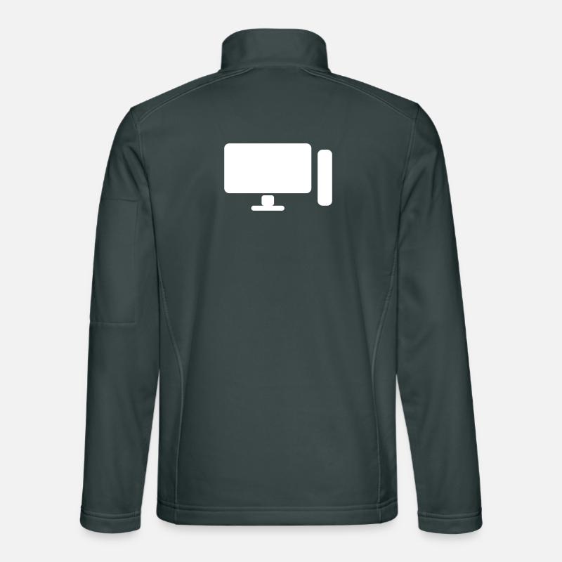 Minimal PC Setup Icon – Gamer Design Unisex Softshell Jacket