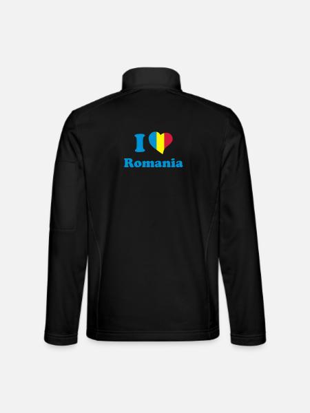 I love Romania - Unisex Softshell Jacket - black