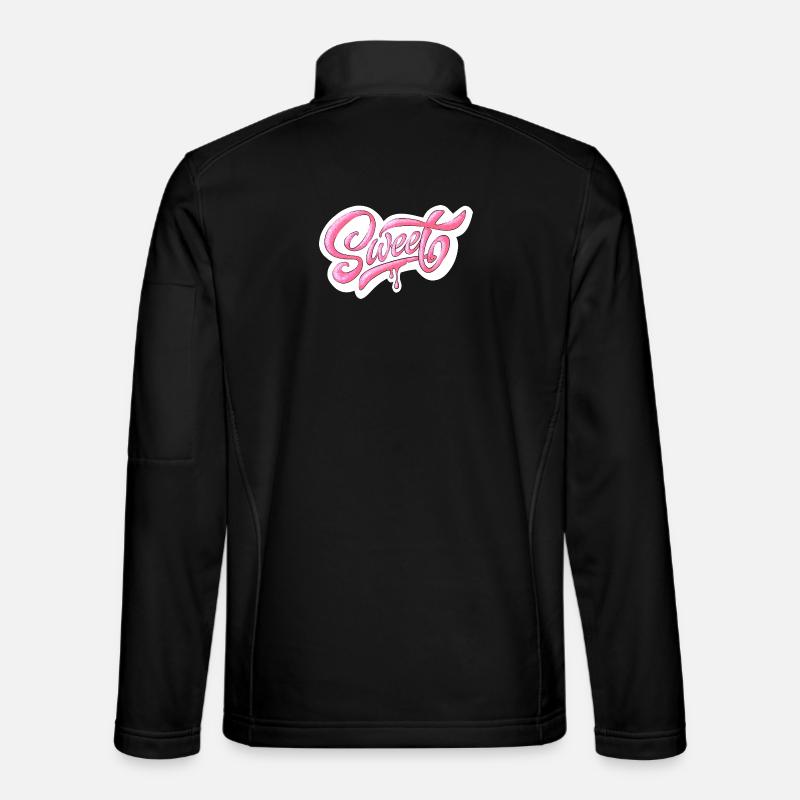 Sweet Pink Glitter Manuscrit Design - Veste en tissu softshell Unisexe - noir