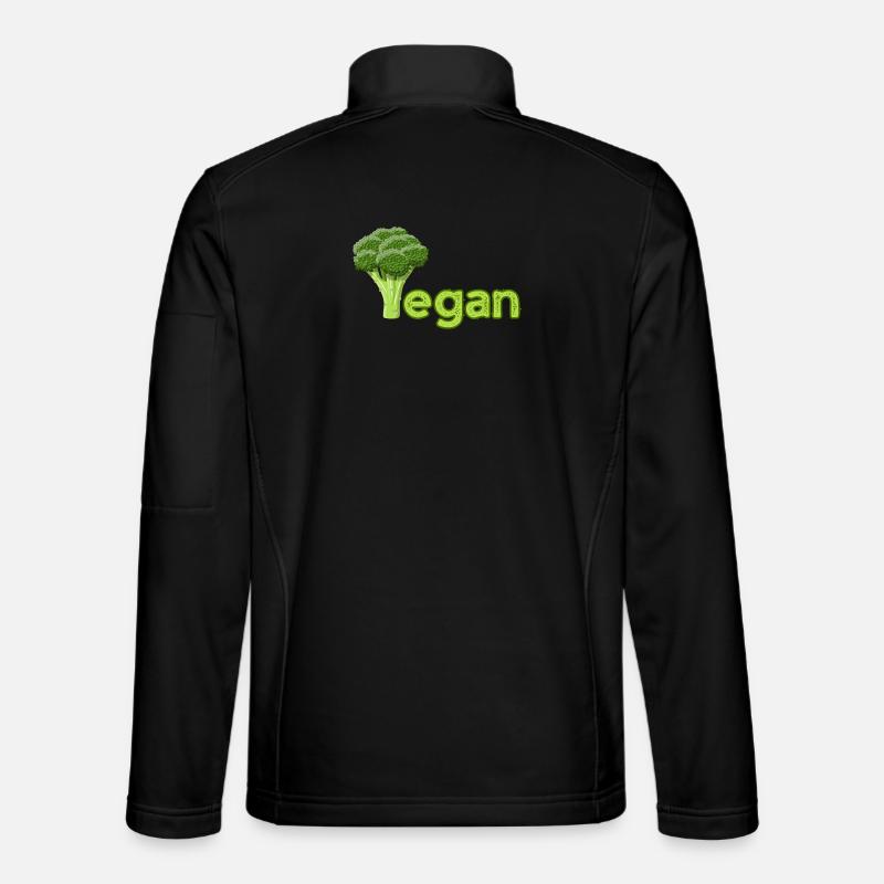 Vibrant Vegan Broccoli Logo - Unisex Softshell Jacket - black