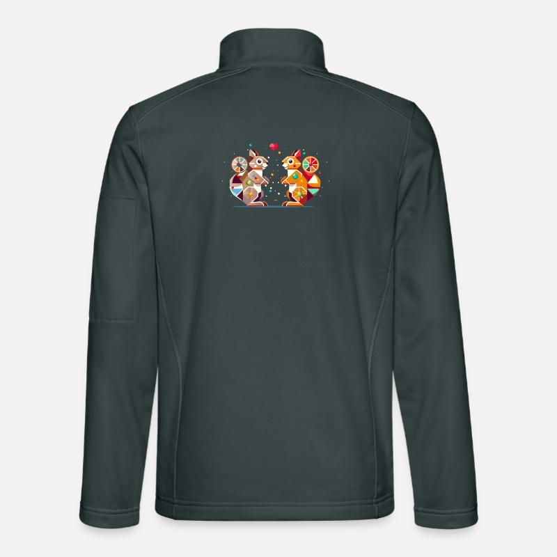 zwei Eichhörnchen mit Herz-farbenfroher Hingucker Unisex Softshelljacke