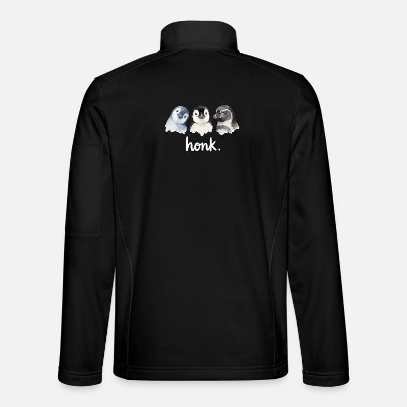 Bavardages drôles de manchots - Veste en tissu softshell Unisexe - noir