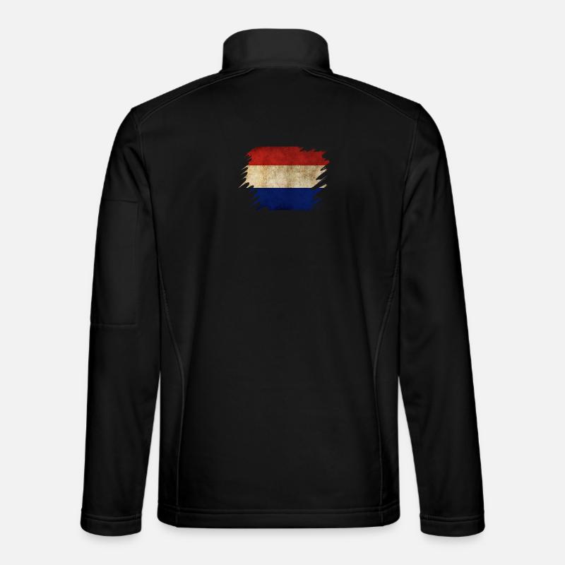 Conception du drapeau néerlandais Grunge - Veste en tissu softshell Unisexe - noir