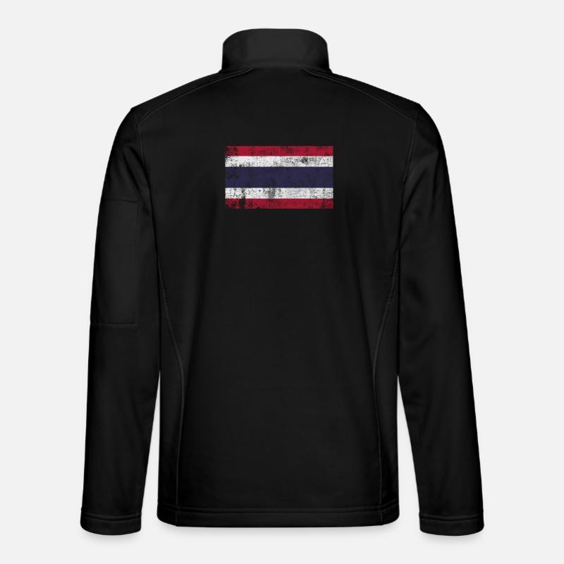 Flag Thailand Flag Grunge Retro Vintage - Unisex Softshell Jacket - black