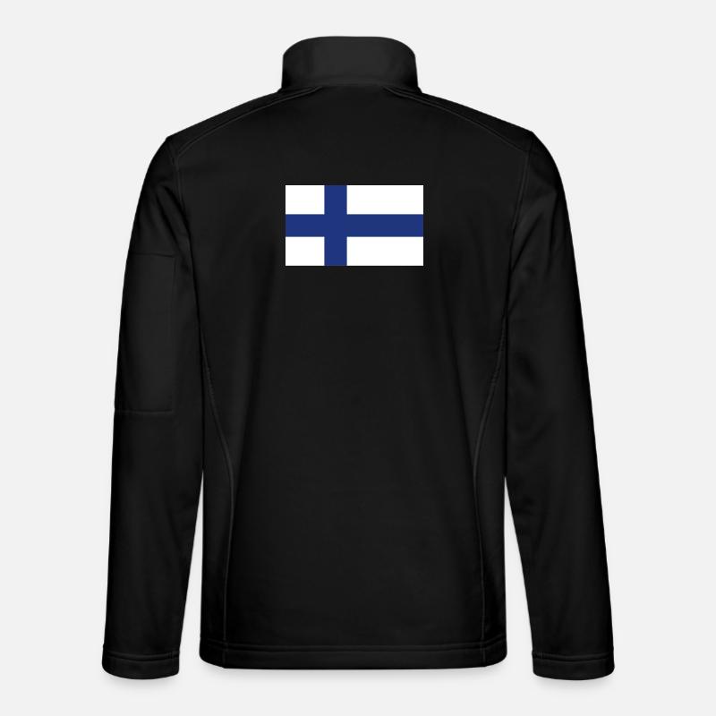 Finland National Flag - Unisex Softshell Jacket - black