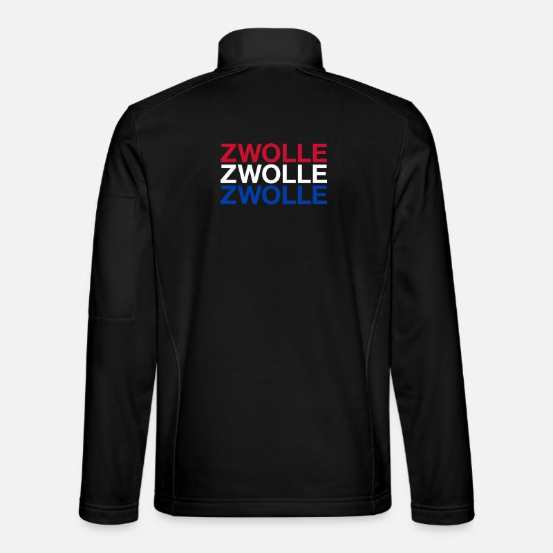 ZWOLLE Pays-Bas Drapeau des Pays-Bas - Veste en tissu softshell Unisexe - noir