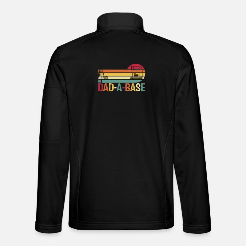 Retro Dad-A-Base Sunset Illustration - Unisex Softshell Jacket - black