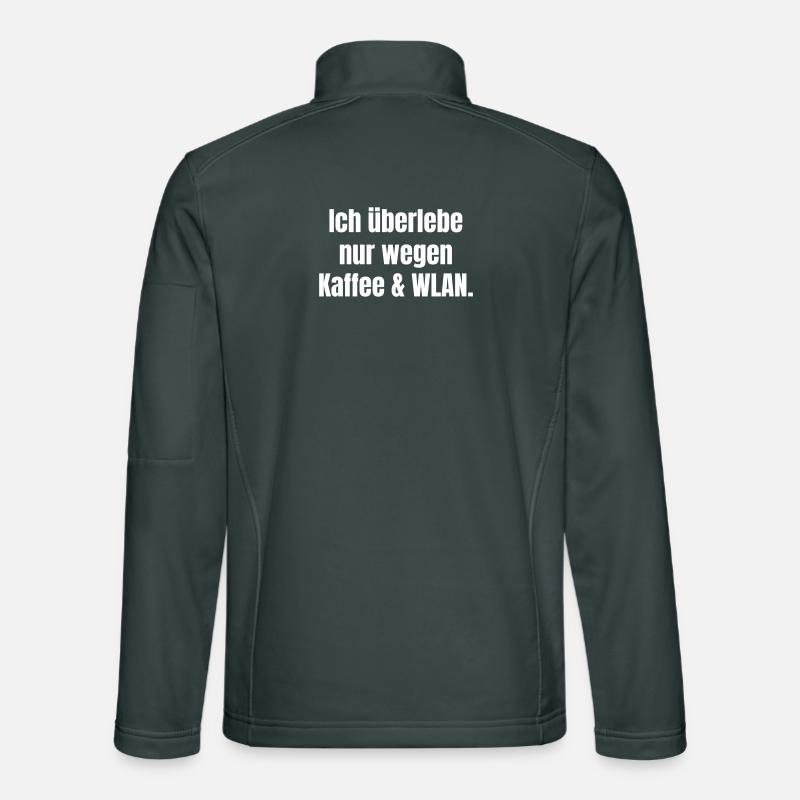 Humorous Coffee Wi-Fi Message Unisex Softshell Jacket
