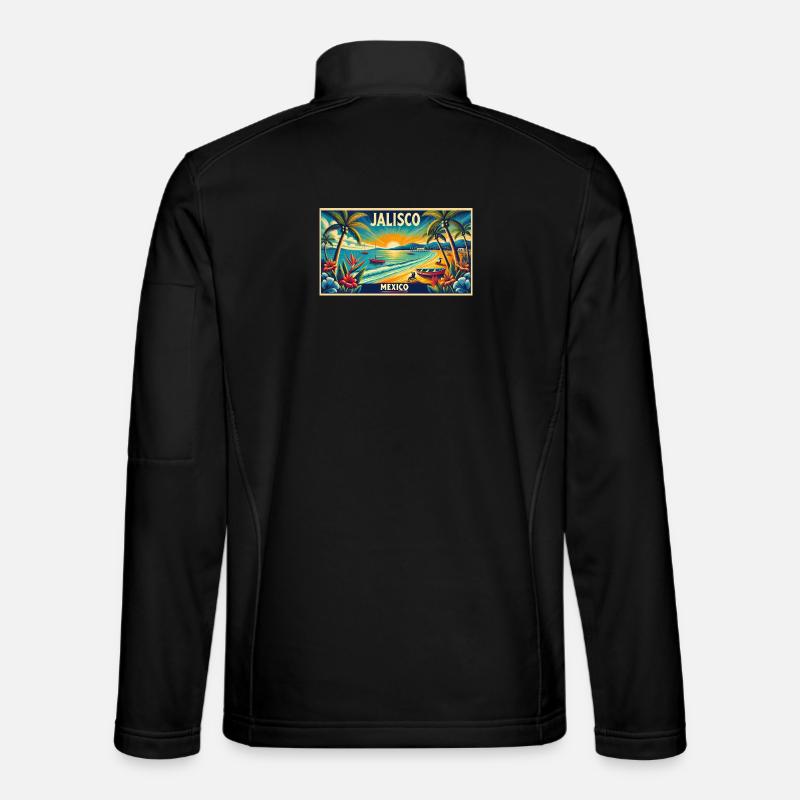Design de palmier de plage Jalisco Mexico Veste en tissu softshell Unisexe