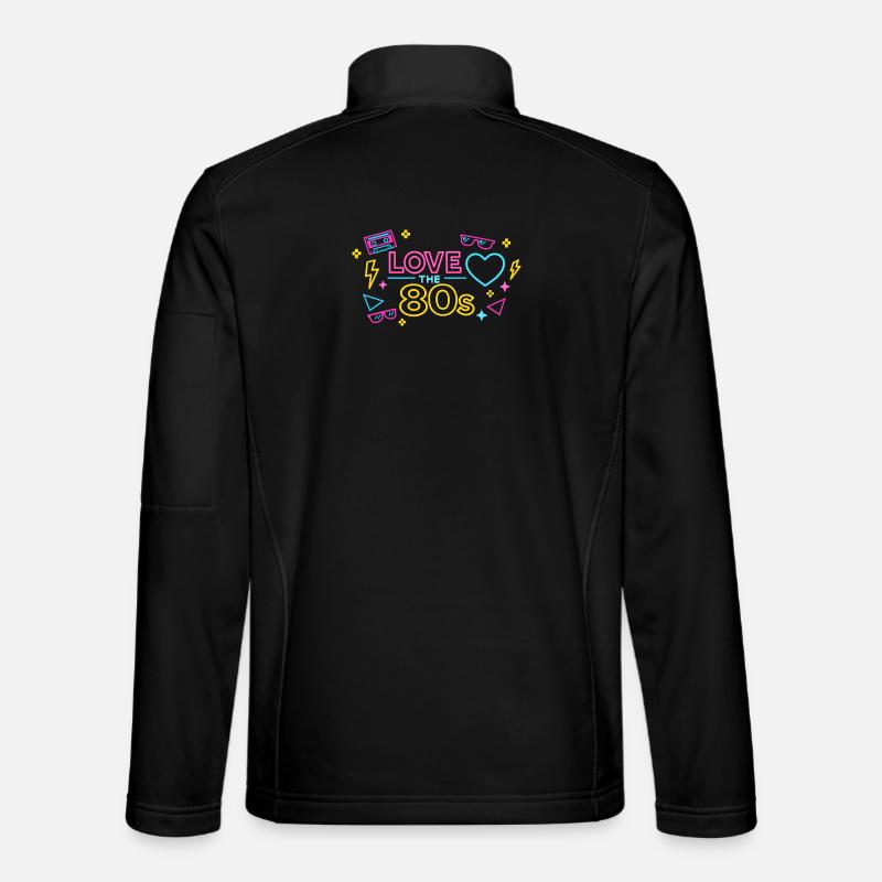 Neon 80er Love Design - Unisex Softshelljacke - Schwarz