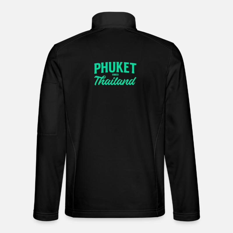 Écriture sarcelle de Phuket Thaïlande Veste en tissu softshell Unisexe