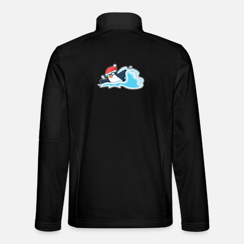 Pingouin Noël baignade - Veste en tissu softshell Unisexe - noir