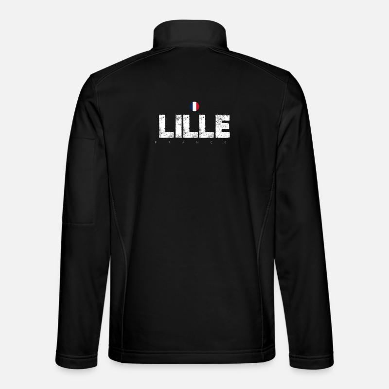 Lille Frankreich Distressed Typografie - Unisex Softshelljacke - Schwarz