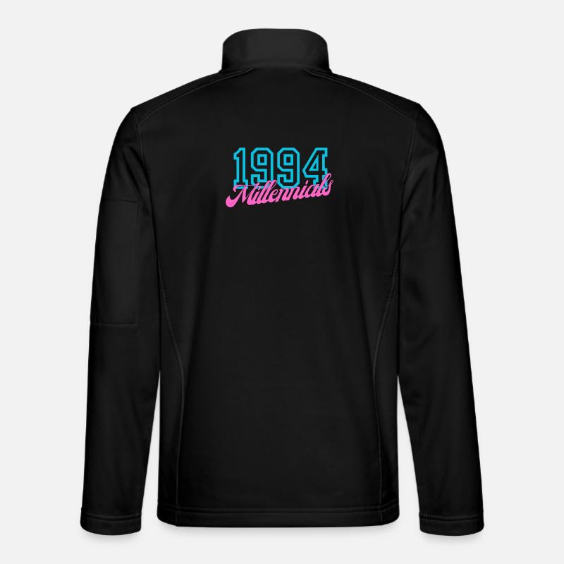 1994 Millennials Retro Date Design - Unisex Softshell Jacket - black