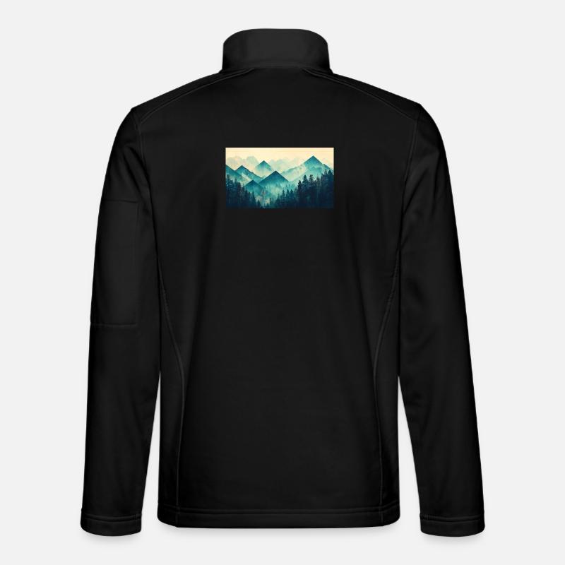 forest mountains - Unisex Softshell Jacket - black