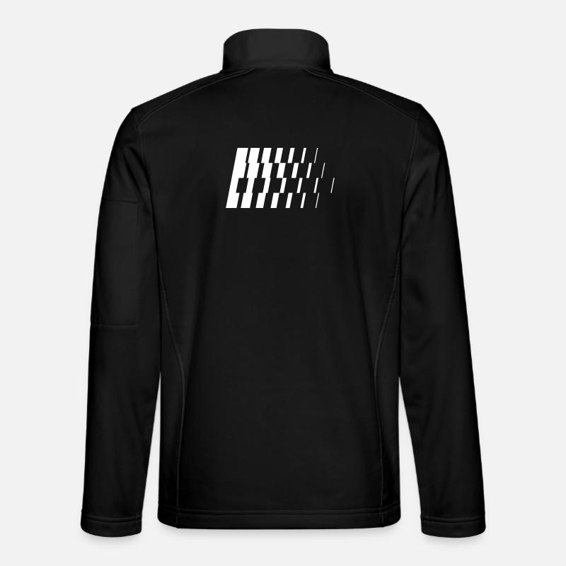 Monochrome Diagonal Slashes - Unisex Softshell Jacket - black