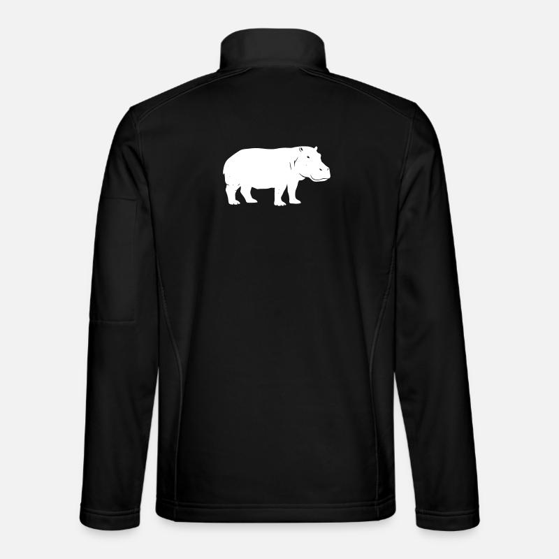 Hippo Silhouette Africa Vector - Veste en tissu softshell Unisexe - noir