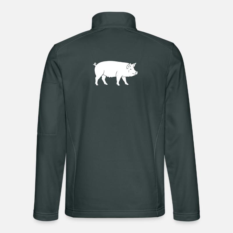 Pig Silhouette Farm Clean Vector Unisex Softshell Jacket