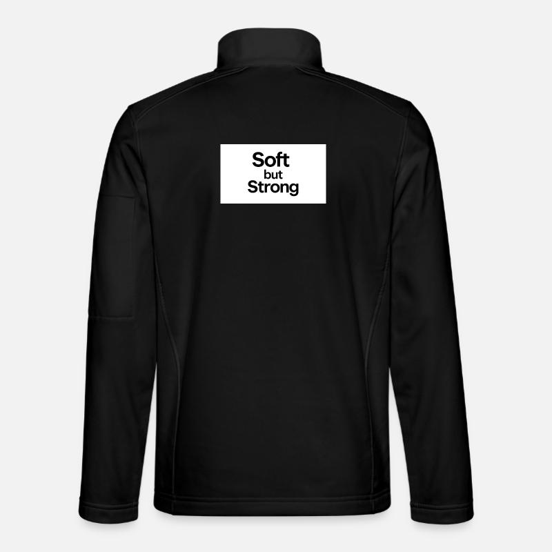 minimalist_typography_t-shirt_design-_black_tex - Unisex Softshell Jacket - black