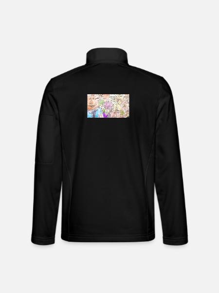 Gesichtermeer Collage: Bunte Vielfalt - Unisex Softshelljacke - Schwarz