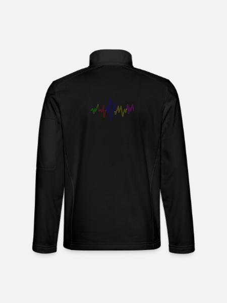 Regenbogen Klangwelle,Music waves - Unisex Softshelljacke - Schwarz - Hinten