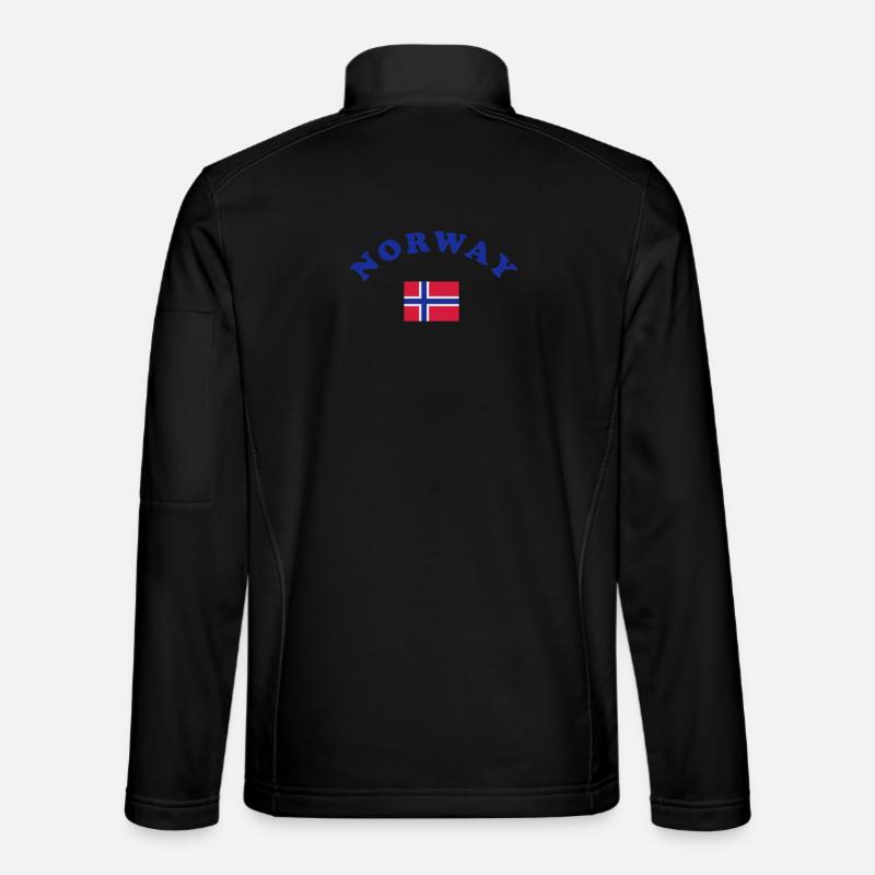 Norwegische Flagge - Unisex Softshelljacke - Schwarz