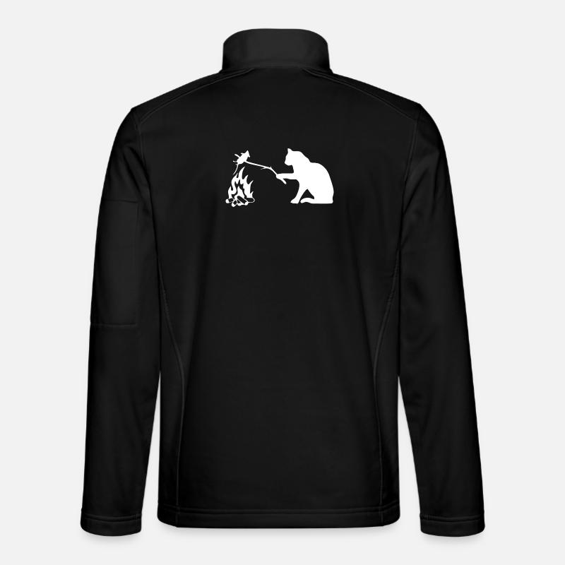 Silent Observer Cat by Campfire - Unisex Softshell Jacket - black