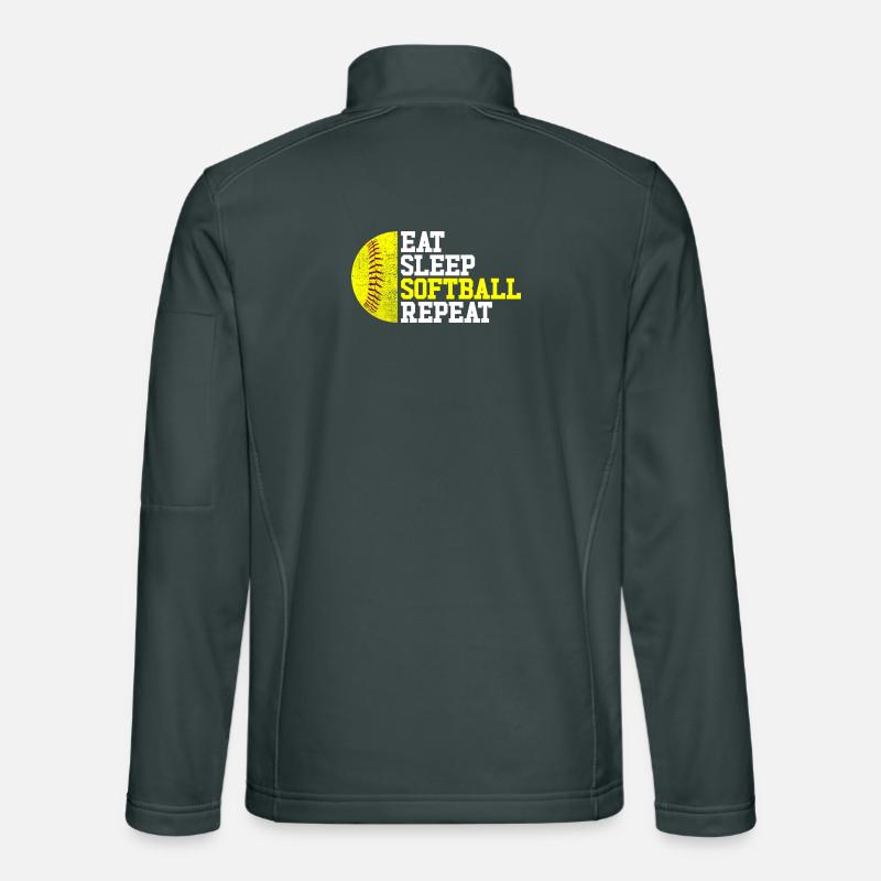 Manger Dormir Softball Répéter Lancer rapide Veste en tissu softshell Unisexe