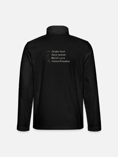 One Vision. One Freedom. One Humanity. - Unisex Softshell Jacket - black - Back