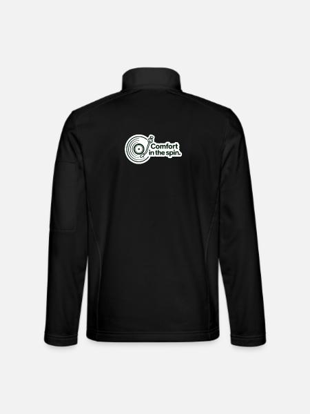Comfort in the spin Retro Vinyl - Unisex Softshell Jacket - black - Back