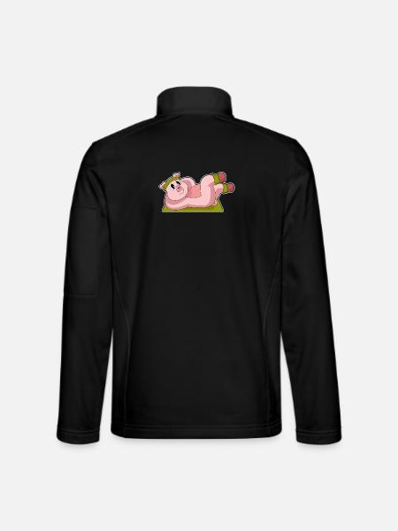 Pig Abdominal Workout Bodybuilding - Unisex Softshell Jacket - black