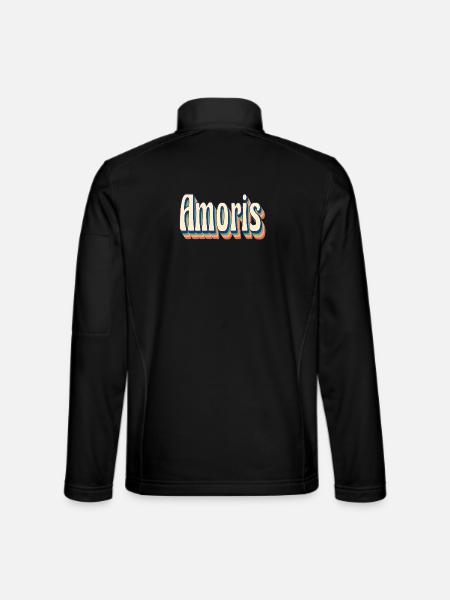 Vintage retro Amoris t-shirt t-shirt gift idea - Unisex Softshell Jacket - black - Back